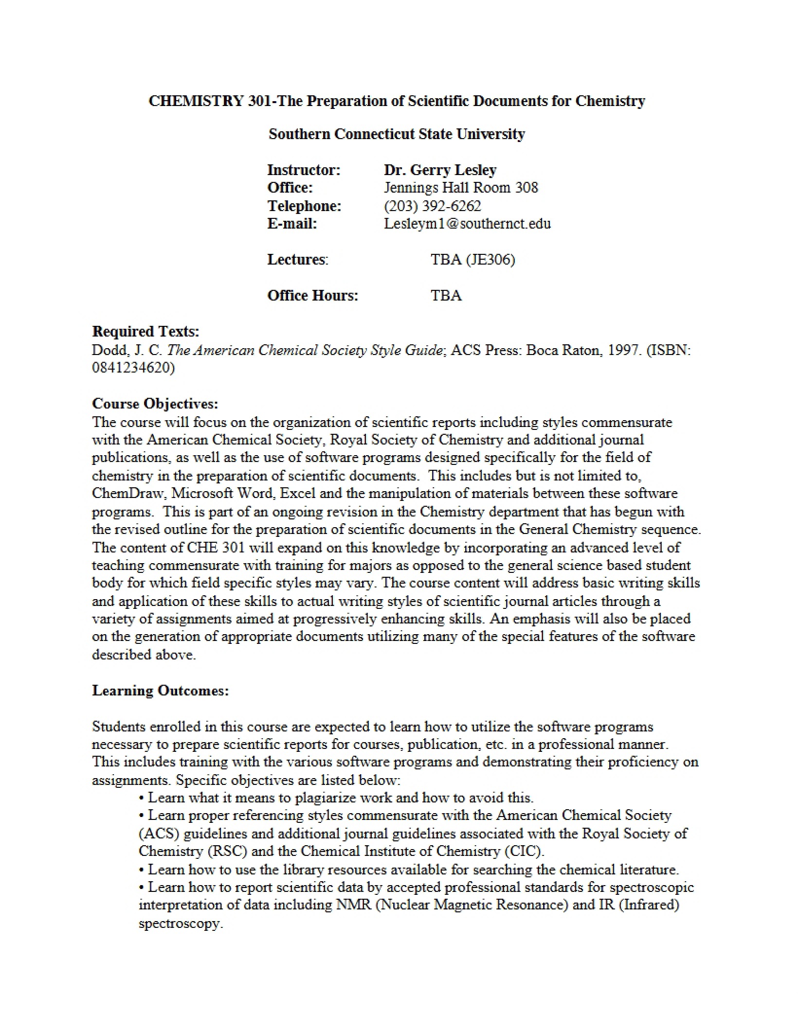 Syllabus Scientific Document Prep