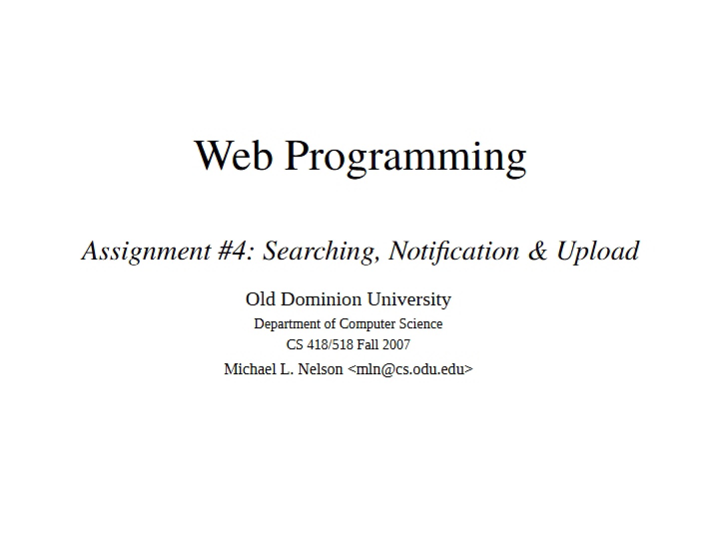 Programming for the Web