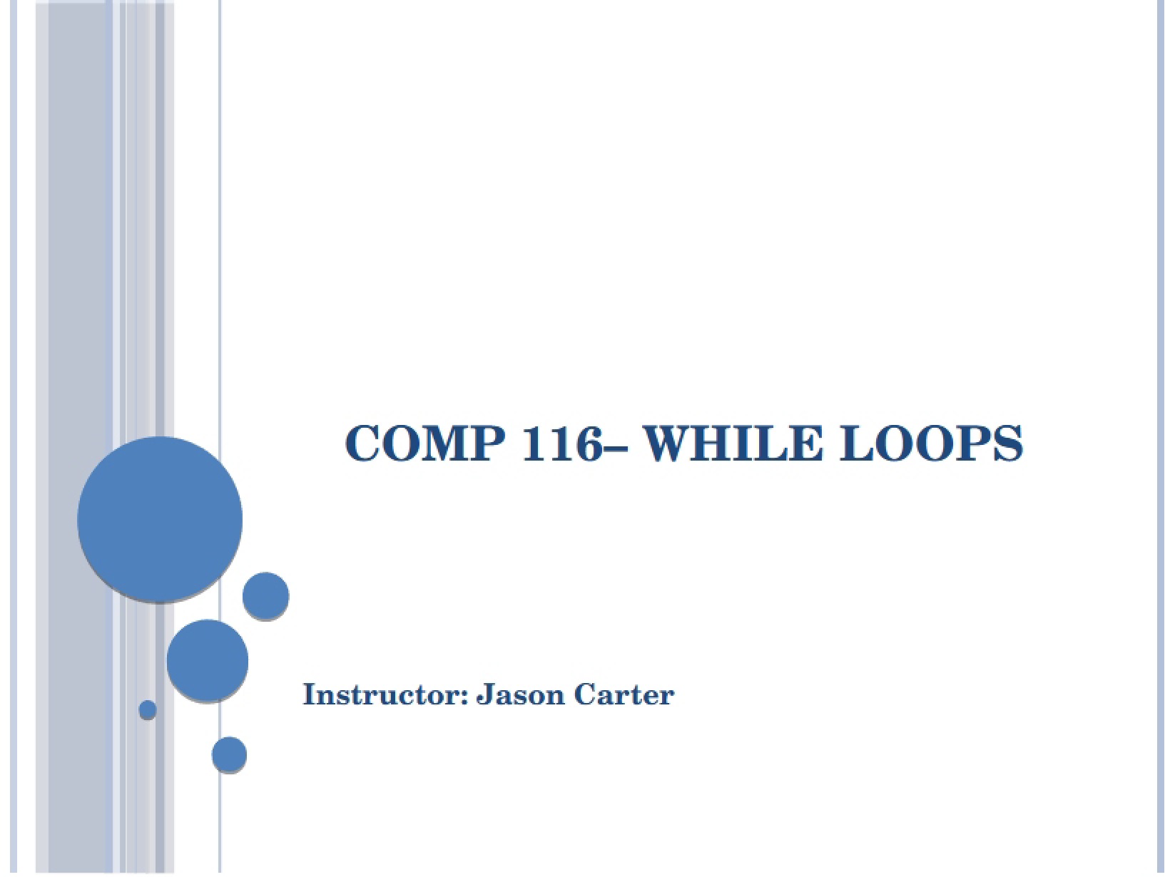 Loops using While
