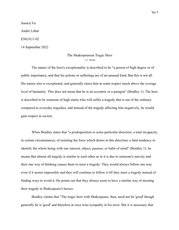 Nature of the Shakespearean Tragic Hero