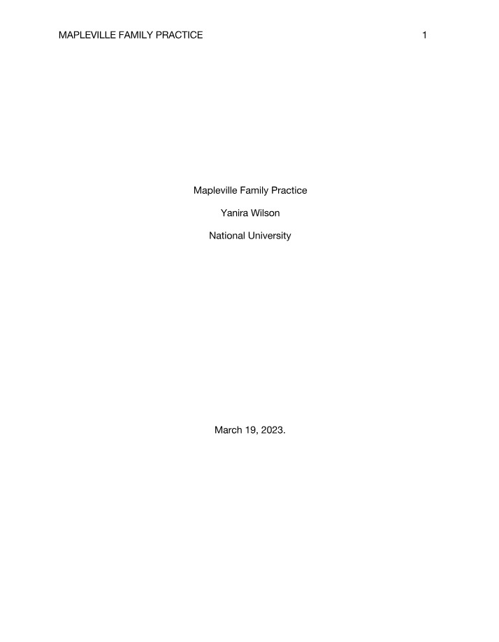 Patient Satisfaction and Immunization Compliance at Mapleville Family Practice
