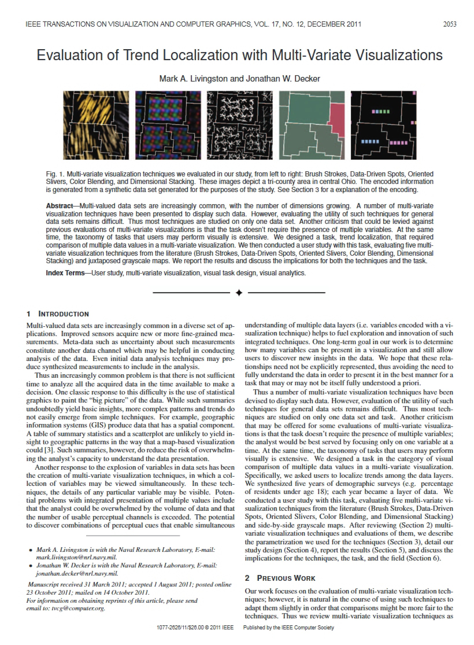 Multi-Variate Visualizations Trend Localization Evaluation