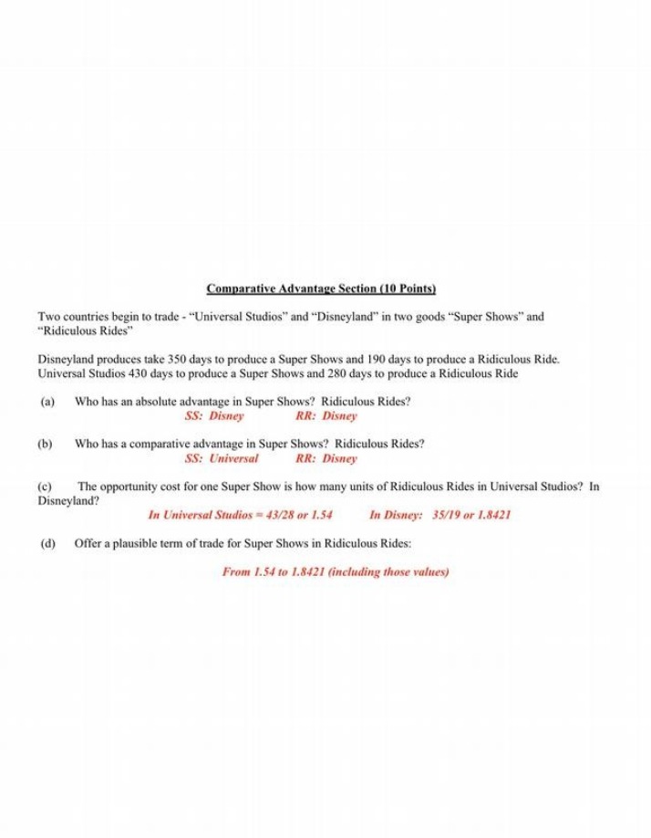 Section on Comparative Advantage