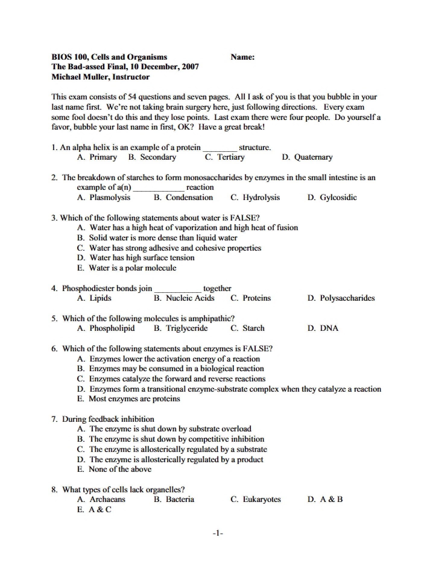 Assessment V