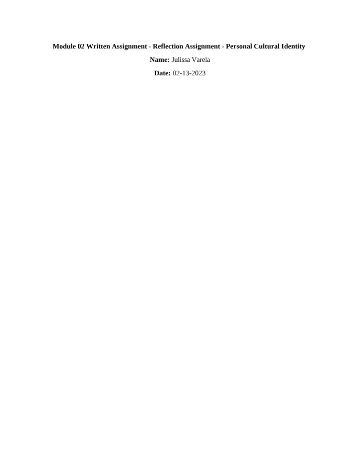 Reflections and Lessons on Cultural Identity