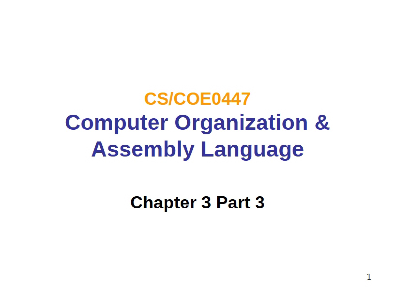 Assembly Language Lecture Notes
