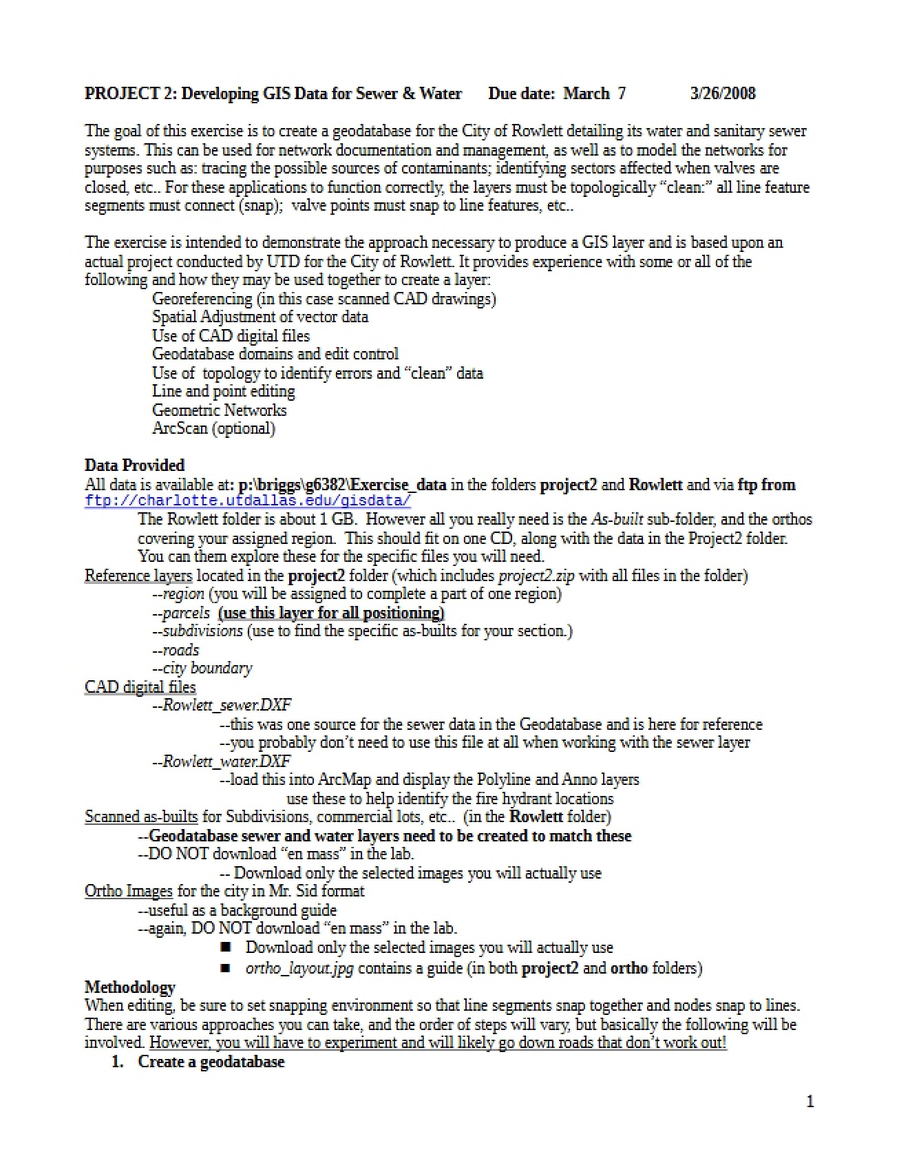 Project Two Sewer and Water GIS Data
