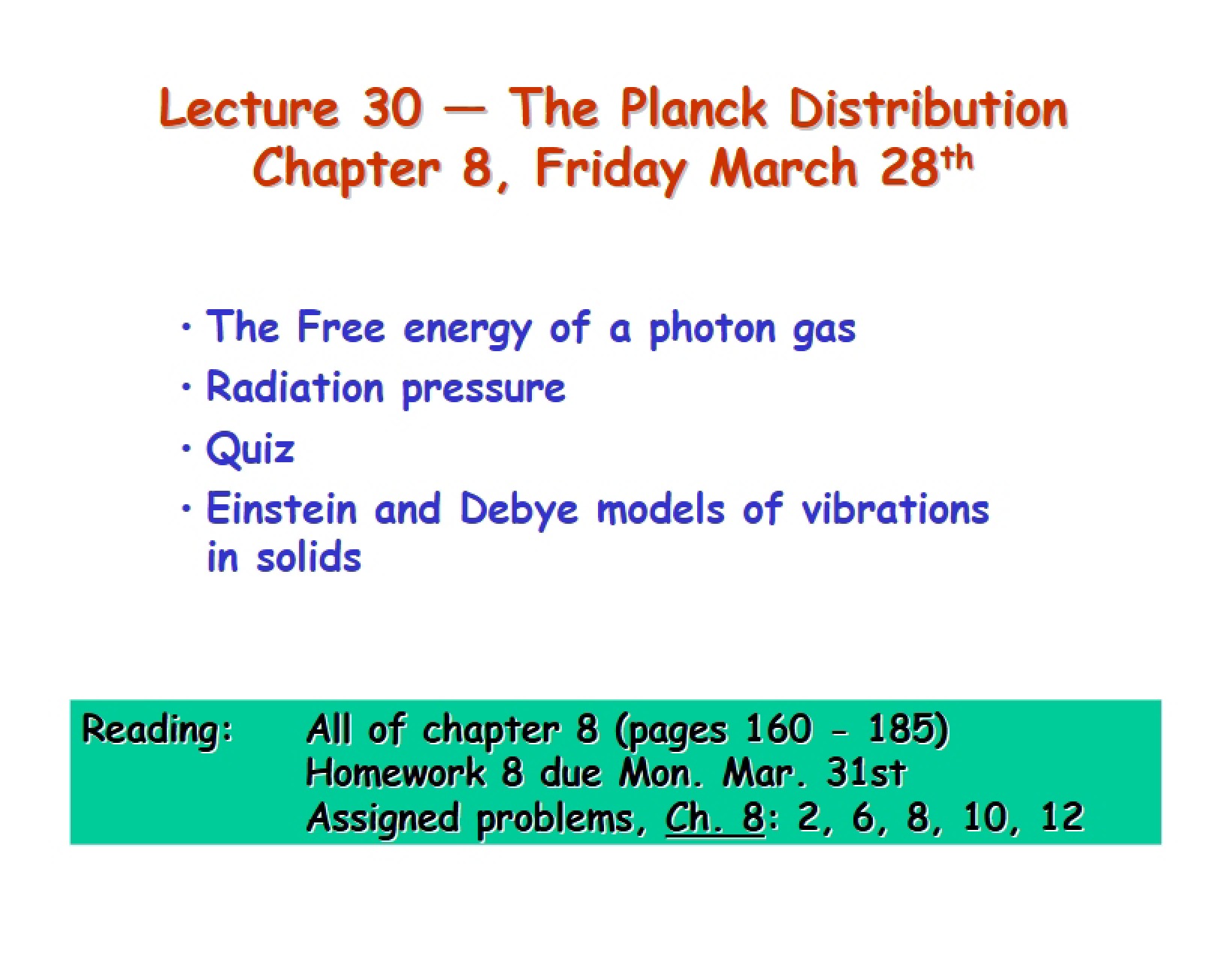 Planck Distribution Theory