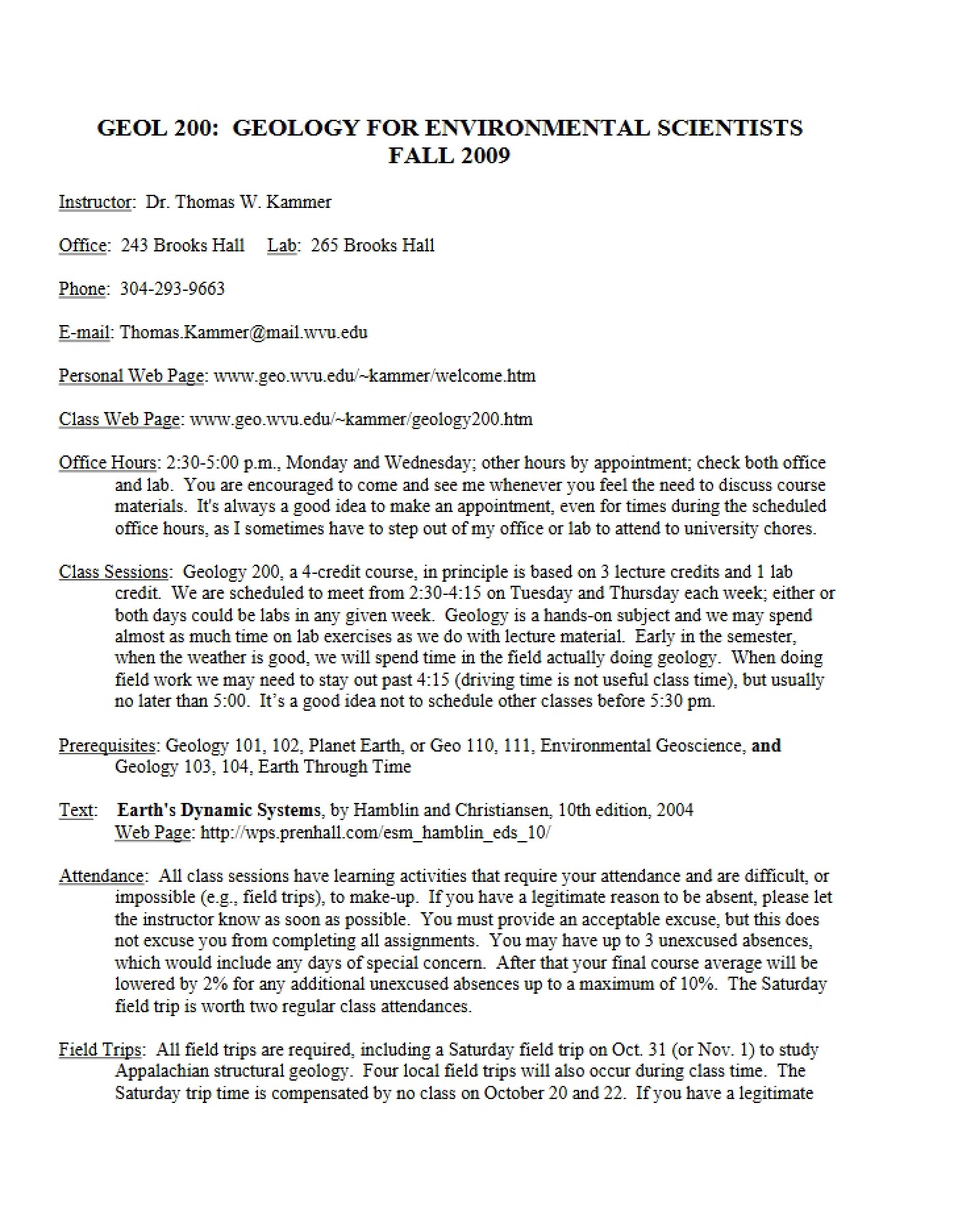 Syllabus Overview