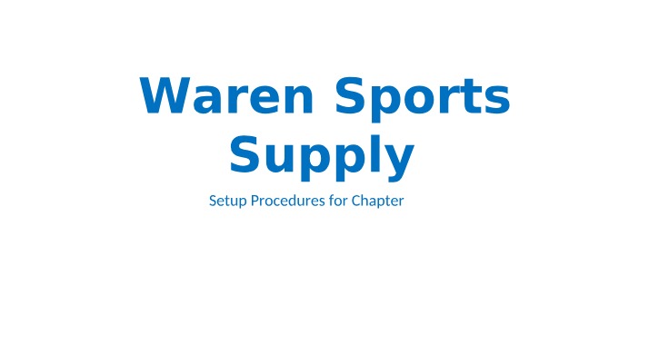 Instructions for Waren Data Import