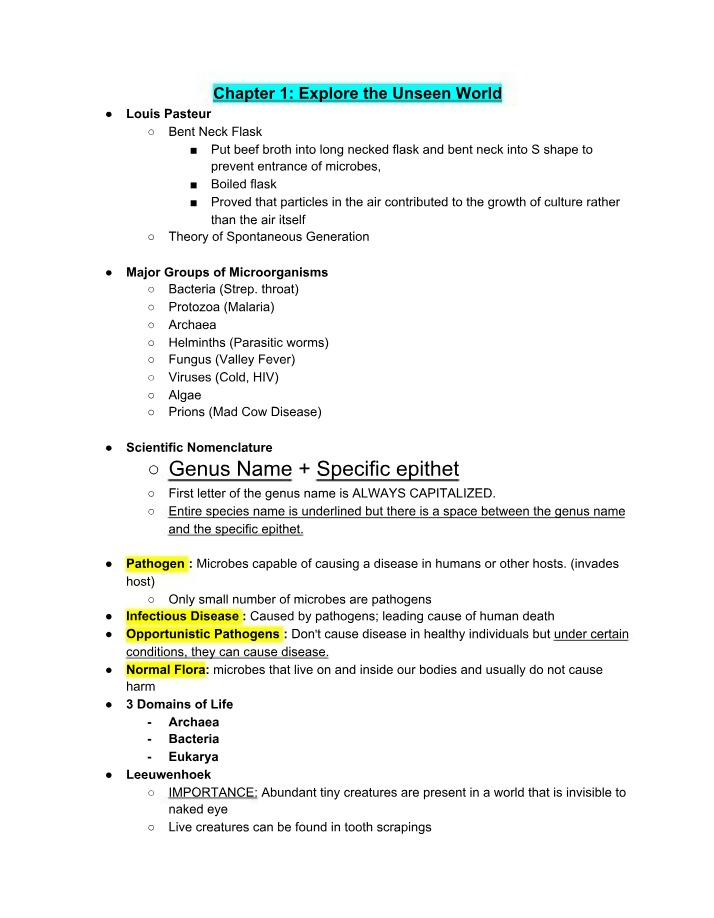 BIO201 Microbiology Notes