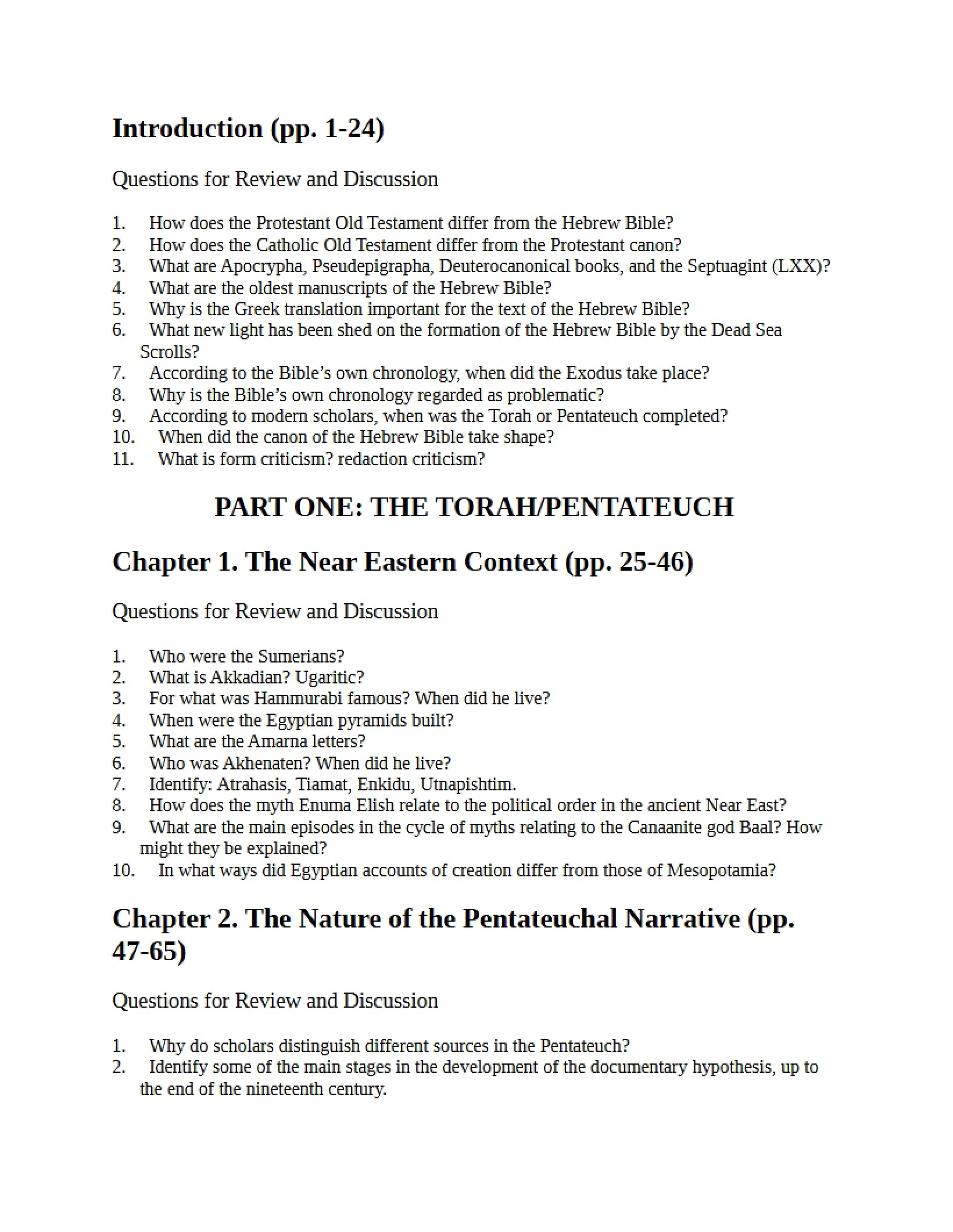 Old Testament Interpretation Study Guide