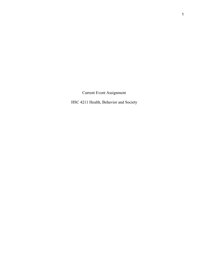 HSC4211 - Current Event Assignment