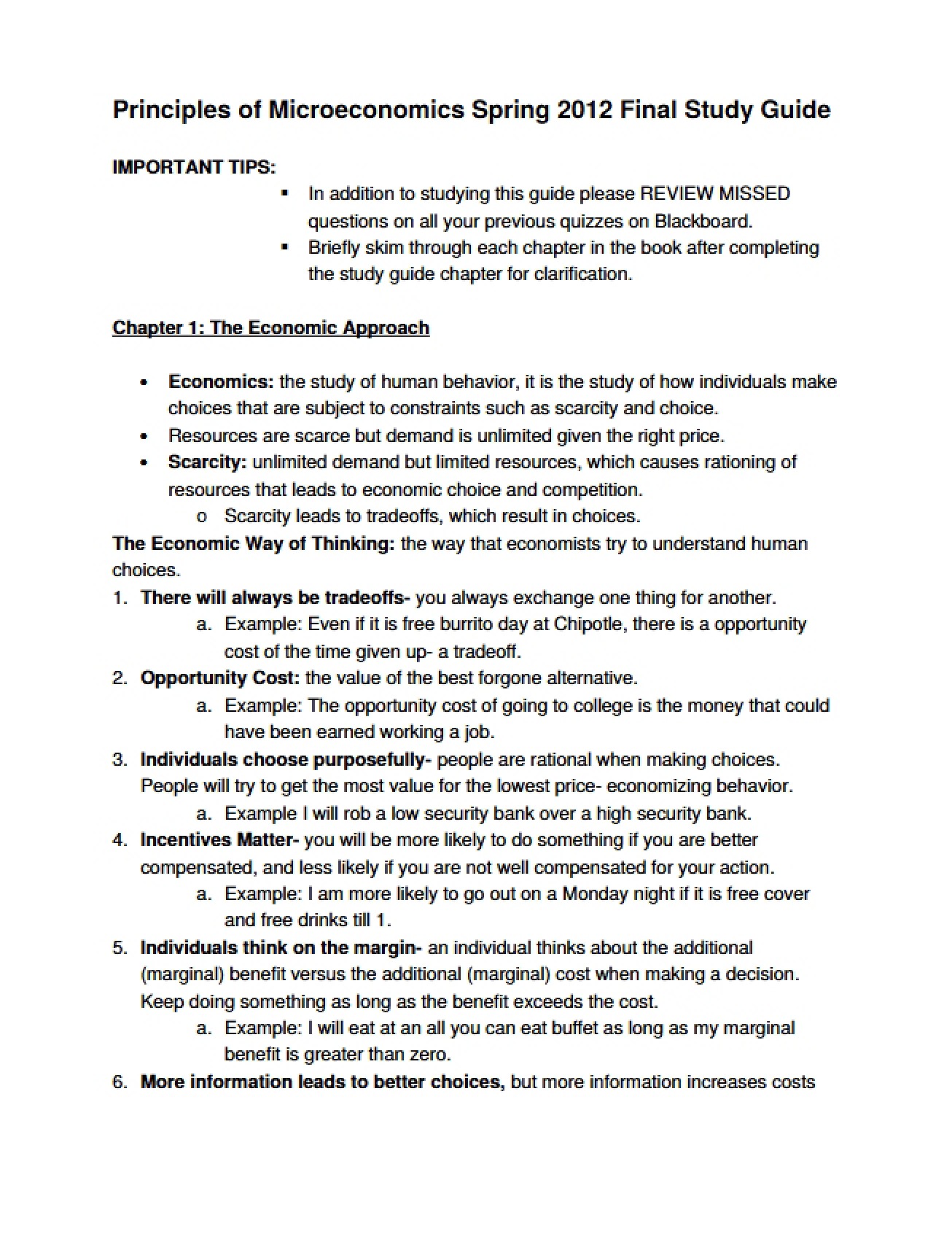 Study of Fundamental Microeconomic Principles