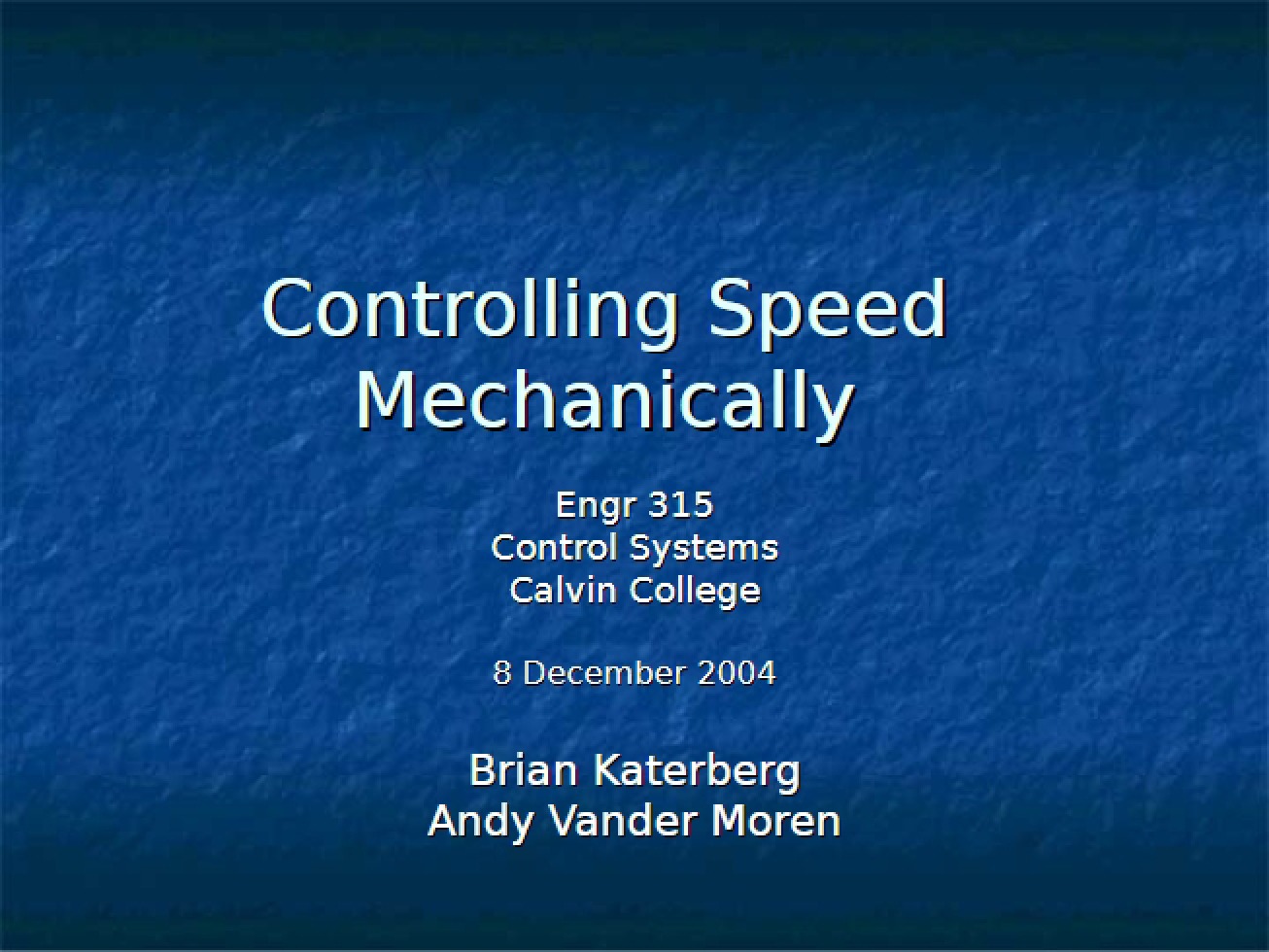 Mechanical Speed Control