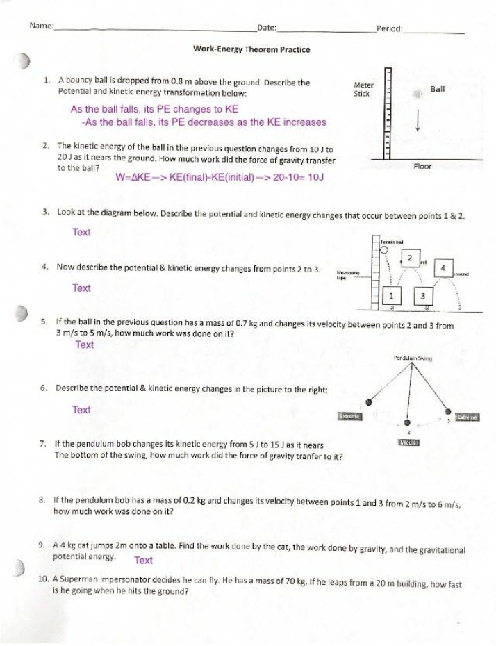 Practice on Work-Energy Theorem