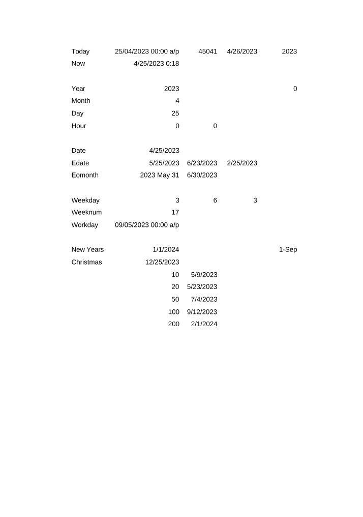 Date and Time Functions Practice - Estrada