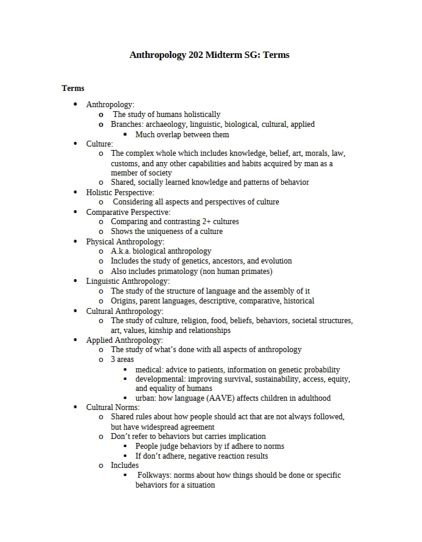 Guide for Study