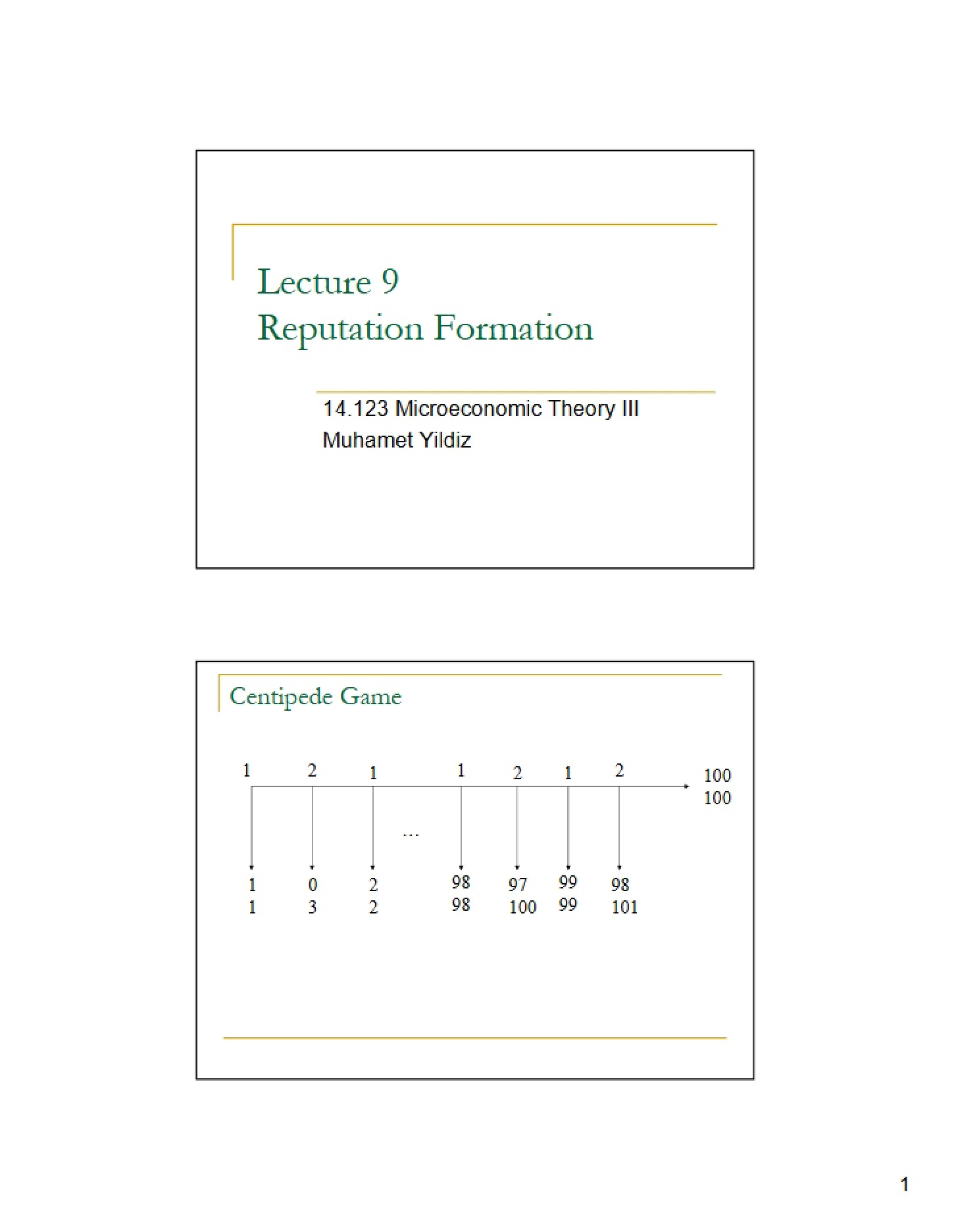 Creating Reputation