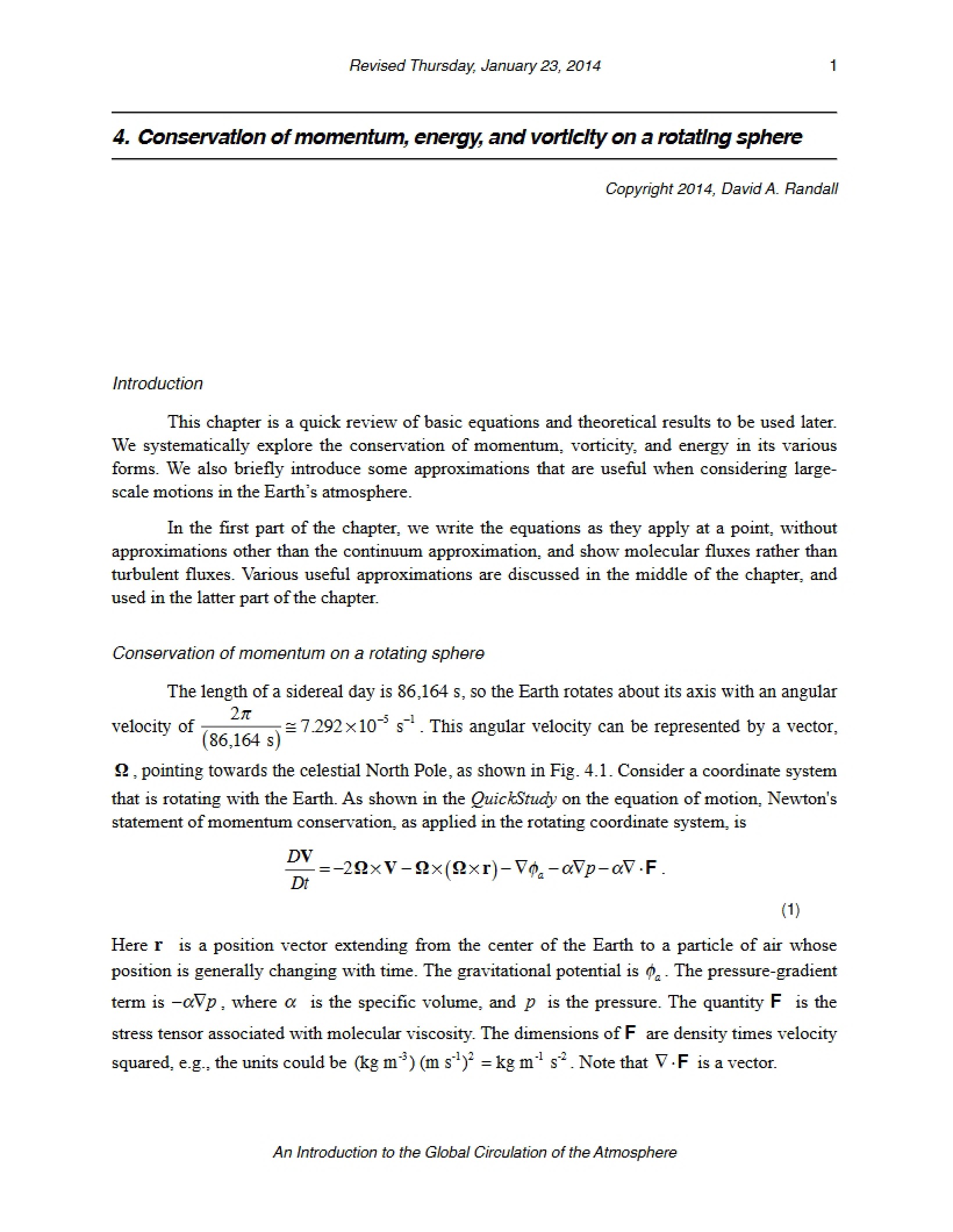 Rotating Sphere Energy, Momentum, and Vorticity Conservation