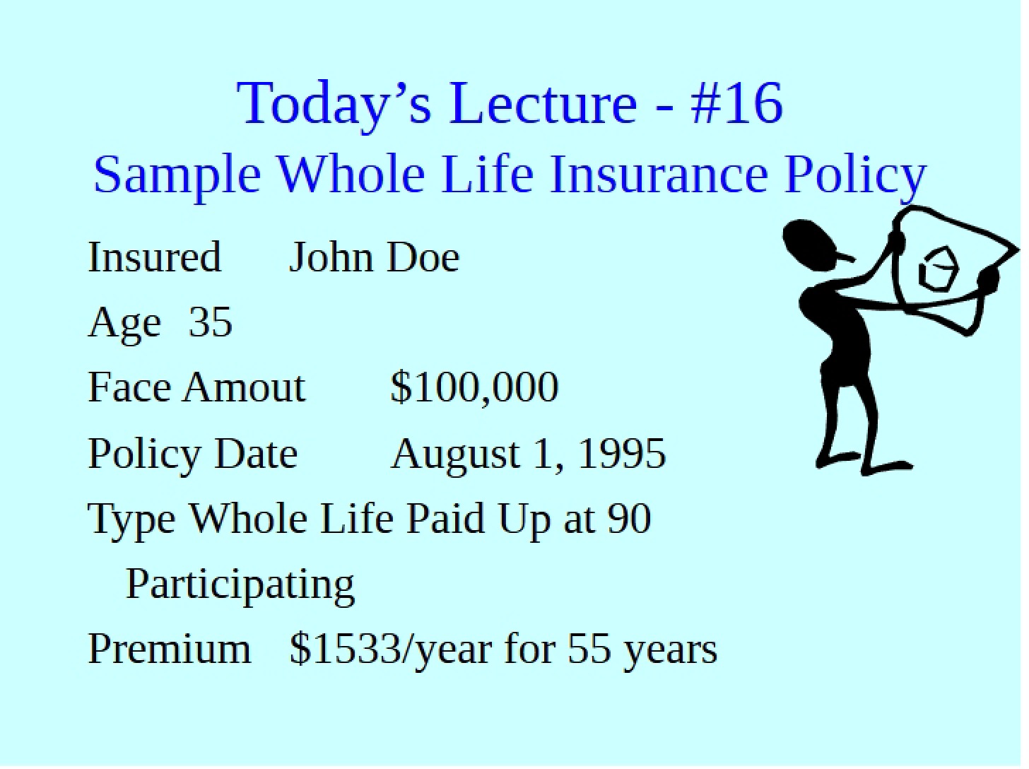 Whole Life Insurance Sample Policy