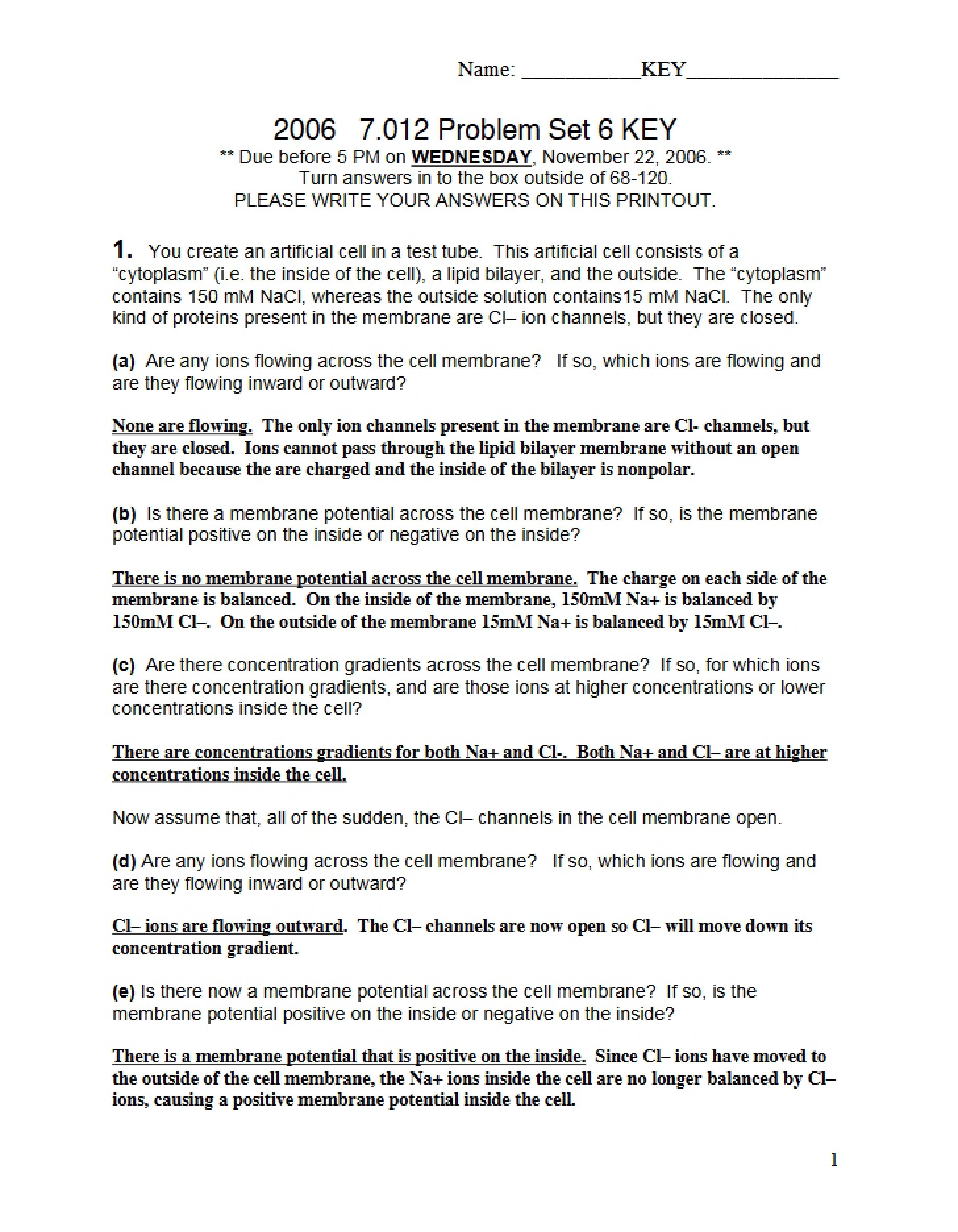 Key for Problem Set 6
