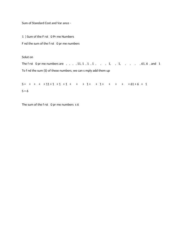 Variance and Standard Cost 19