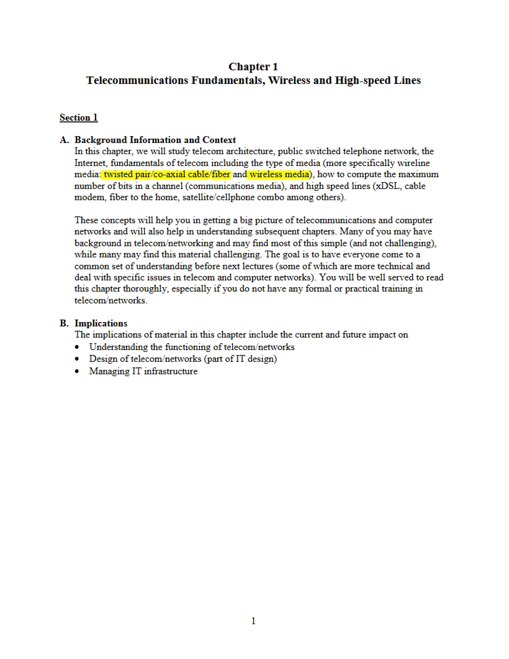 Notes Chapter 1 (Fall 2014)