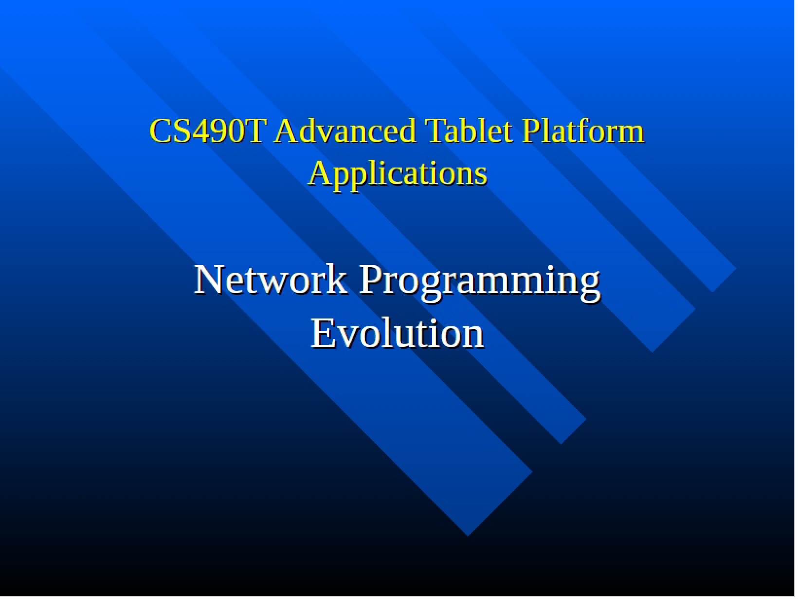 Evolution of Network Programming