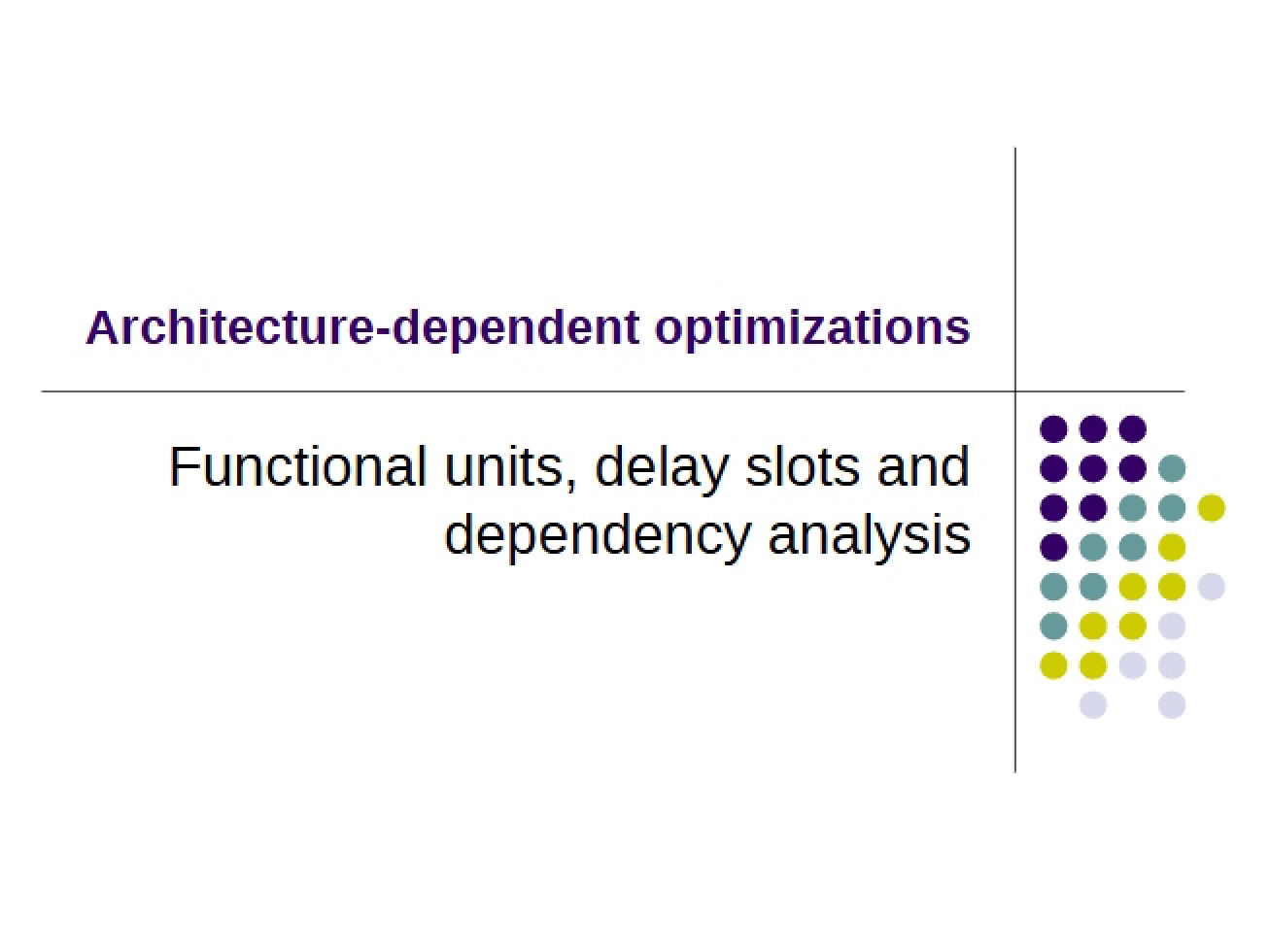 Optimizations Dependent on Architecture