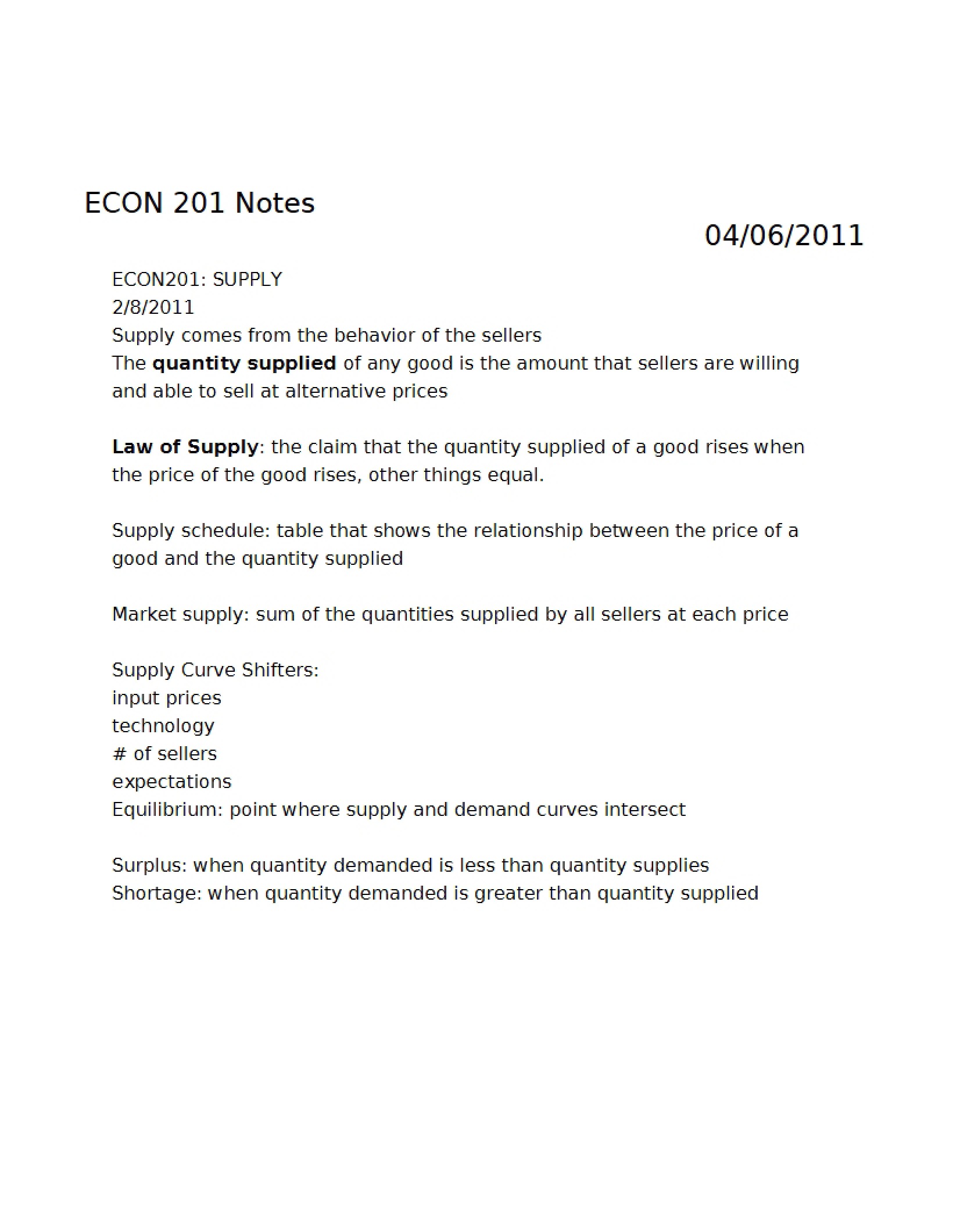 Supply Concepts