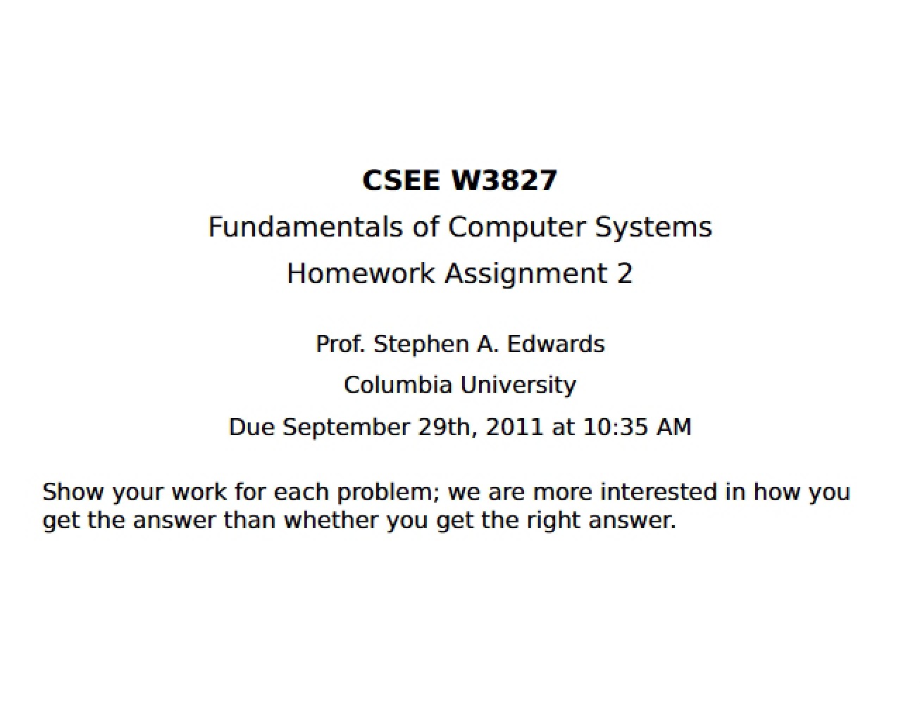 Assignment 2 Computer Systems Basics