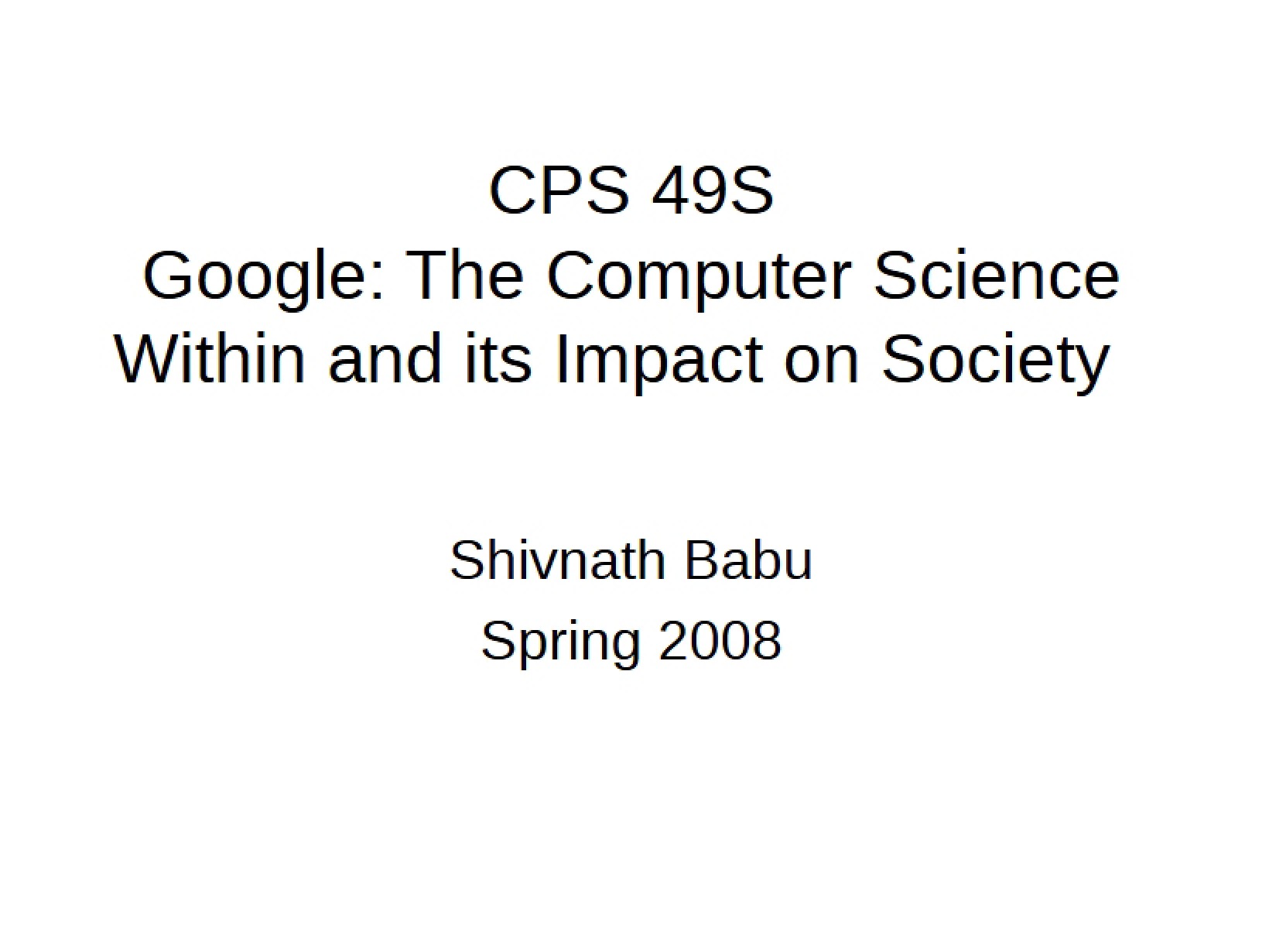 Internal and External Impact of CS