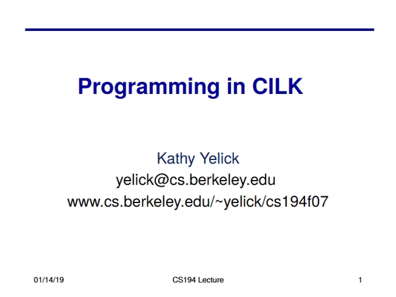 Programming with CILK