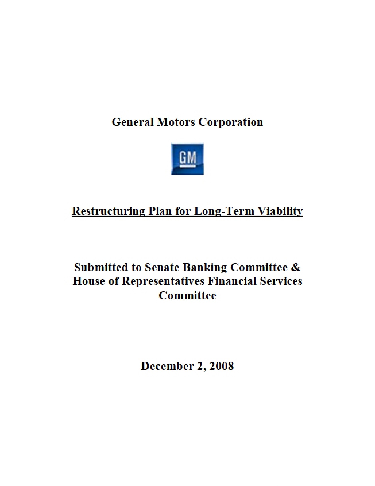 Long-Term Viability Restructuring Plan