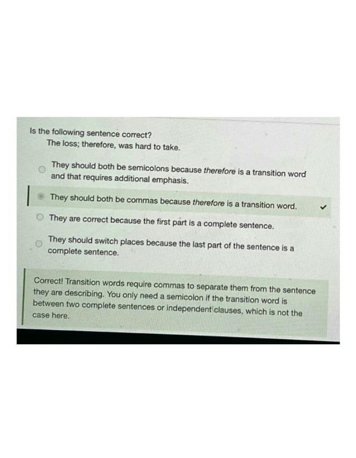 Using Semicolons and Commas with Transition Words