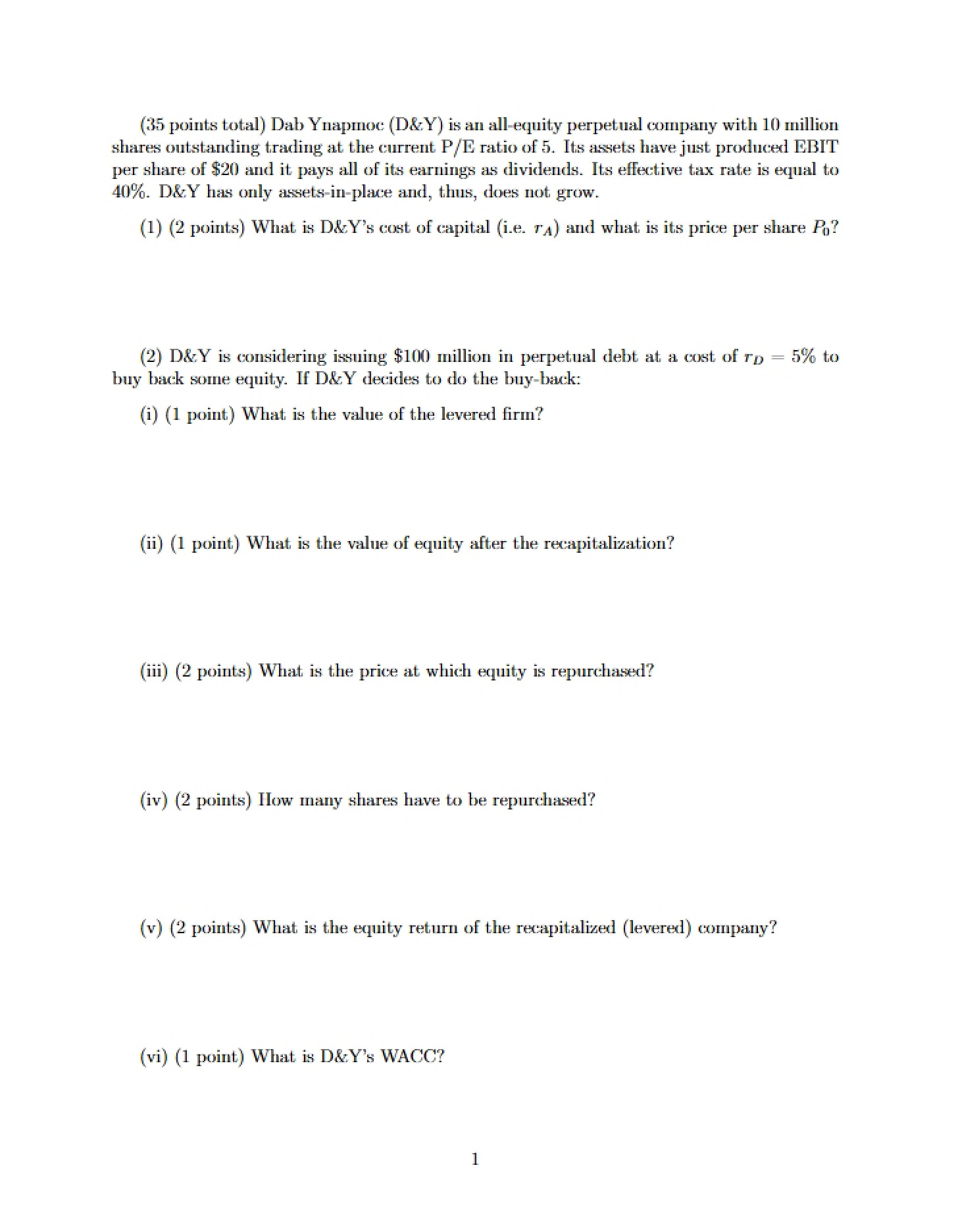 Problems for Practice