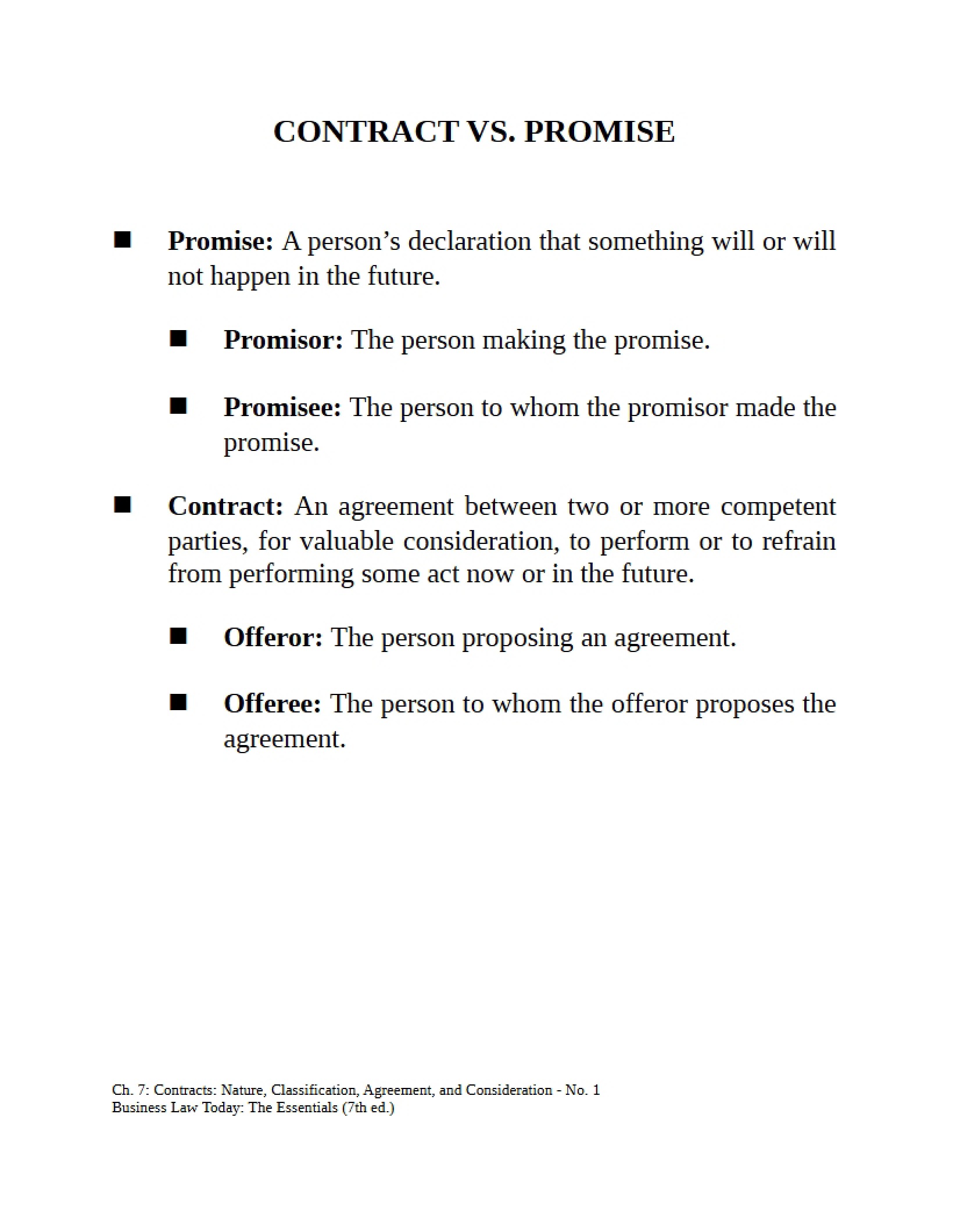 Promise vs. Contract