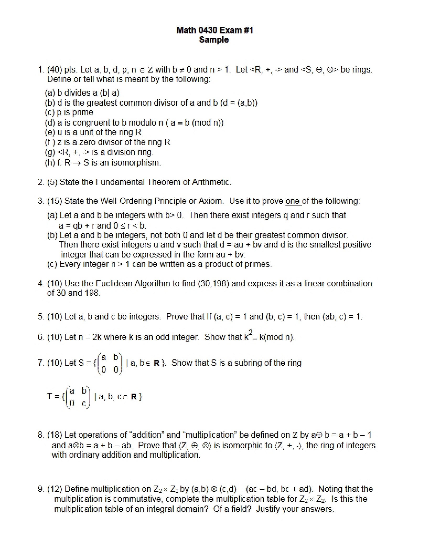 Sample Examination