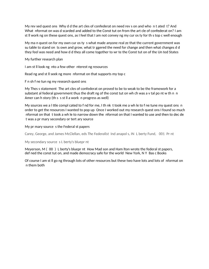 Why the Articles of Confederation Needed Revision