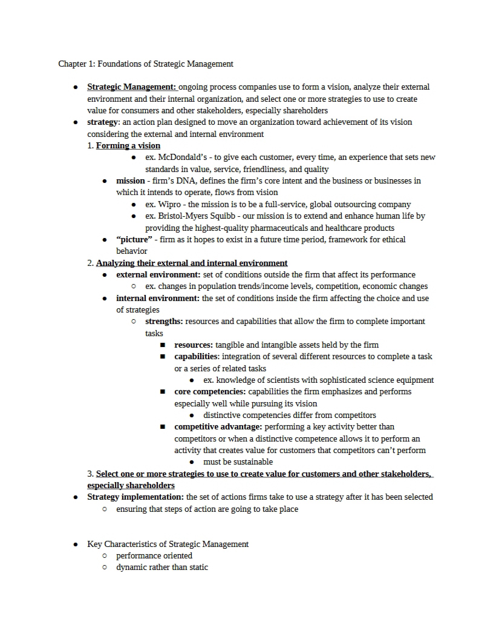 Strategic Management Foundations Chapter 1