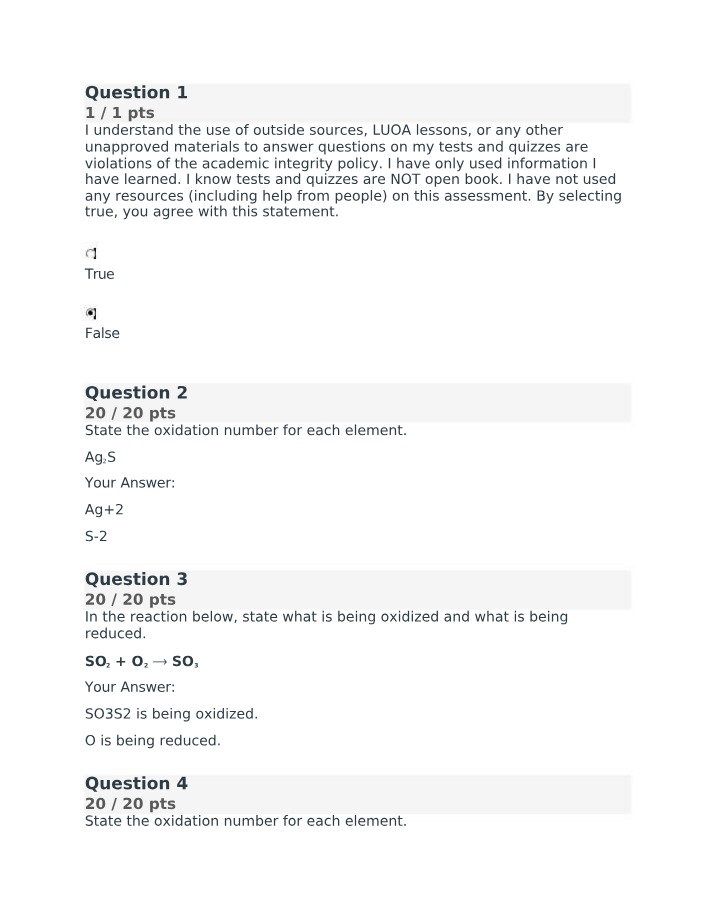 Examples of Oxidation and Reduction Reactions