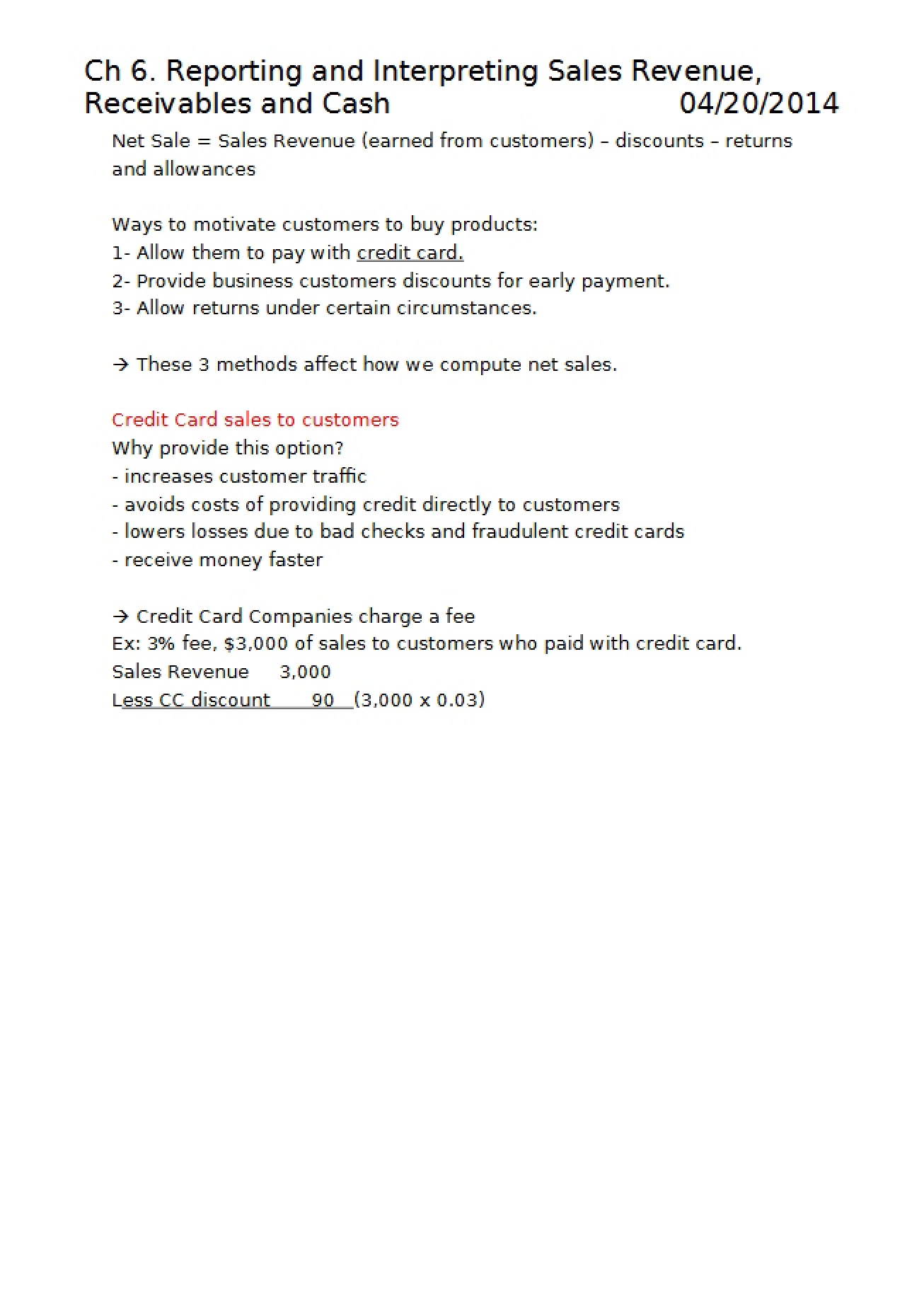 Chapter 6 Reporting Sales, Cash, and Receivables