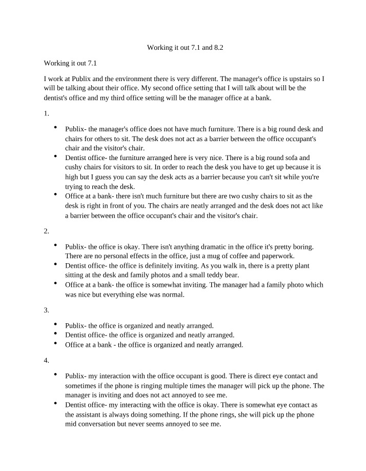 Working It Out - Sections 7.1 and 8.2