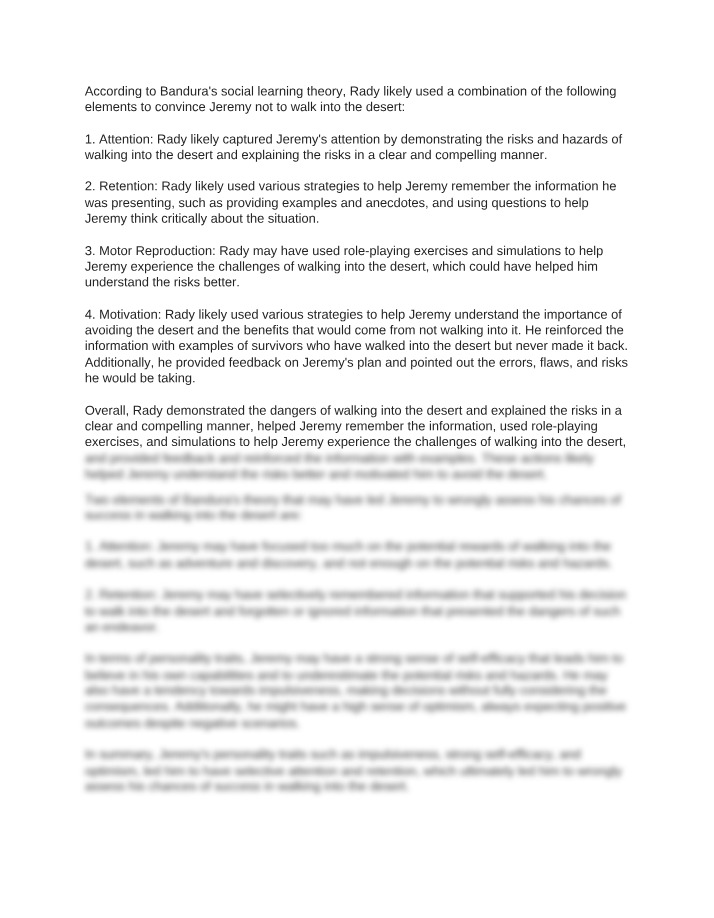 Analysis of Bandura's Social Learning Theory