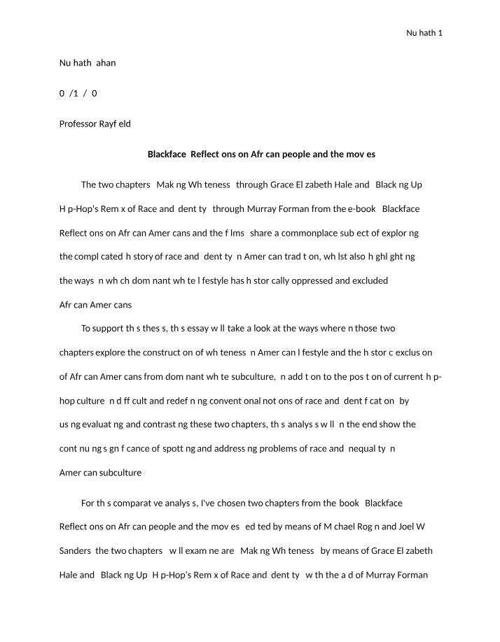 Whiteness and Hip-Hop Culture - Reflections on Race and Identity