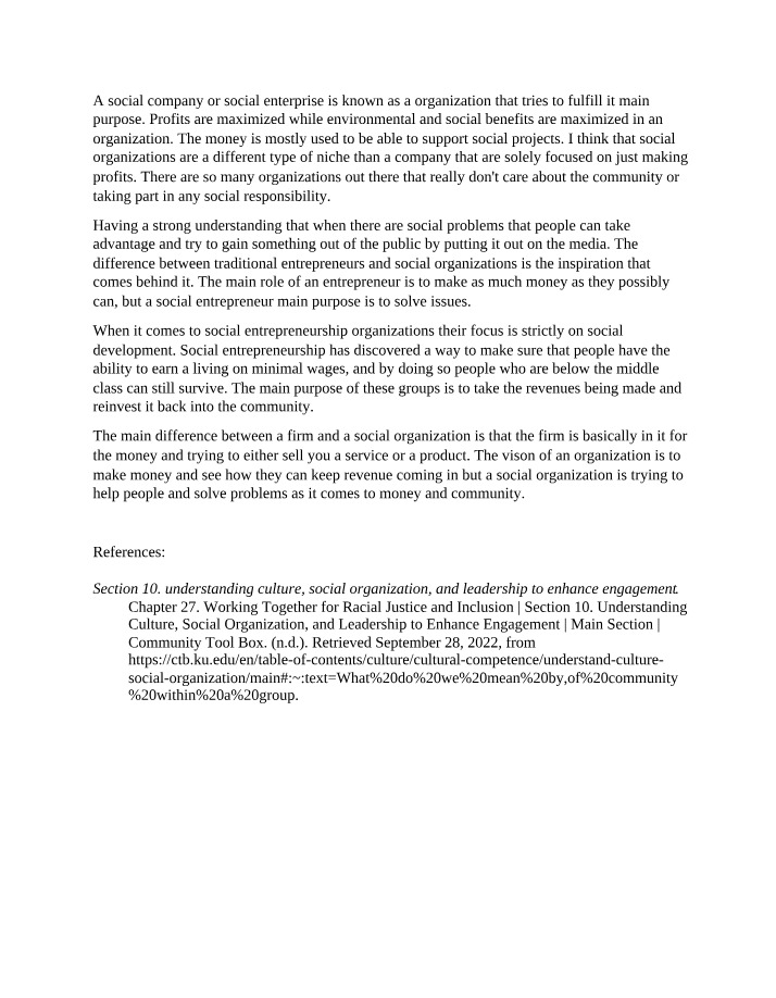 Impact of Social Enterprises on Communities