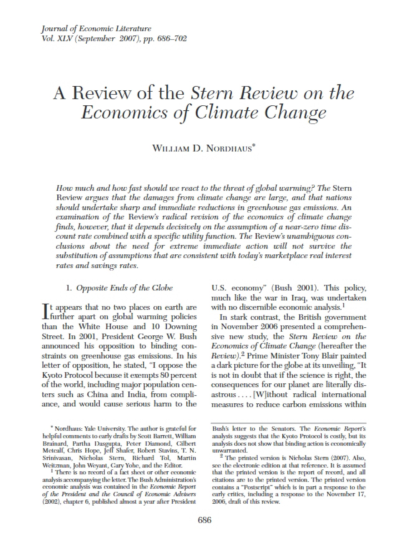 Critique of the Stern Review (Climate Economics)