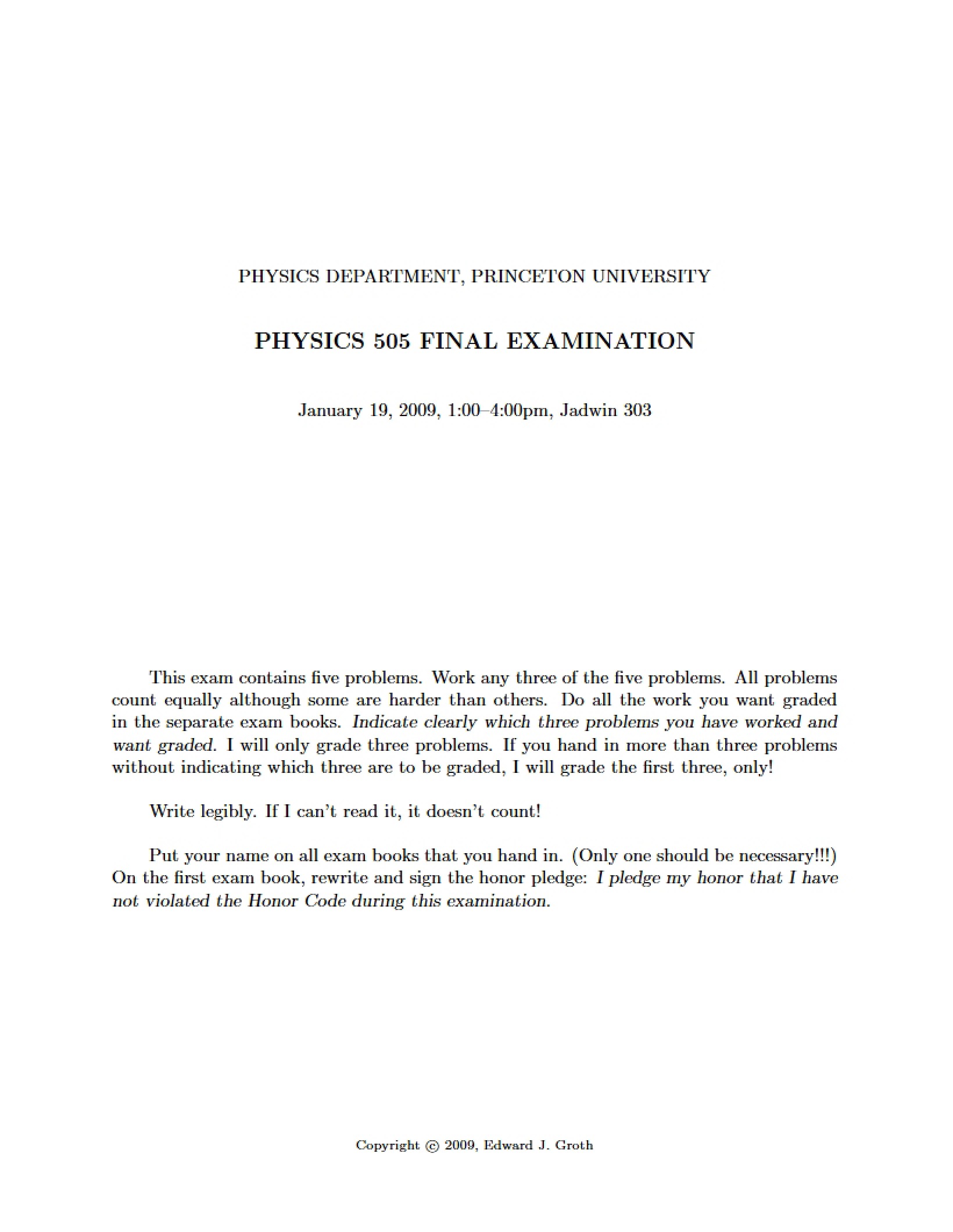 Final Course Examination