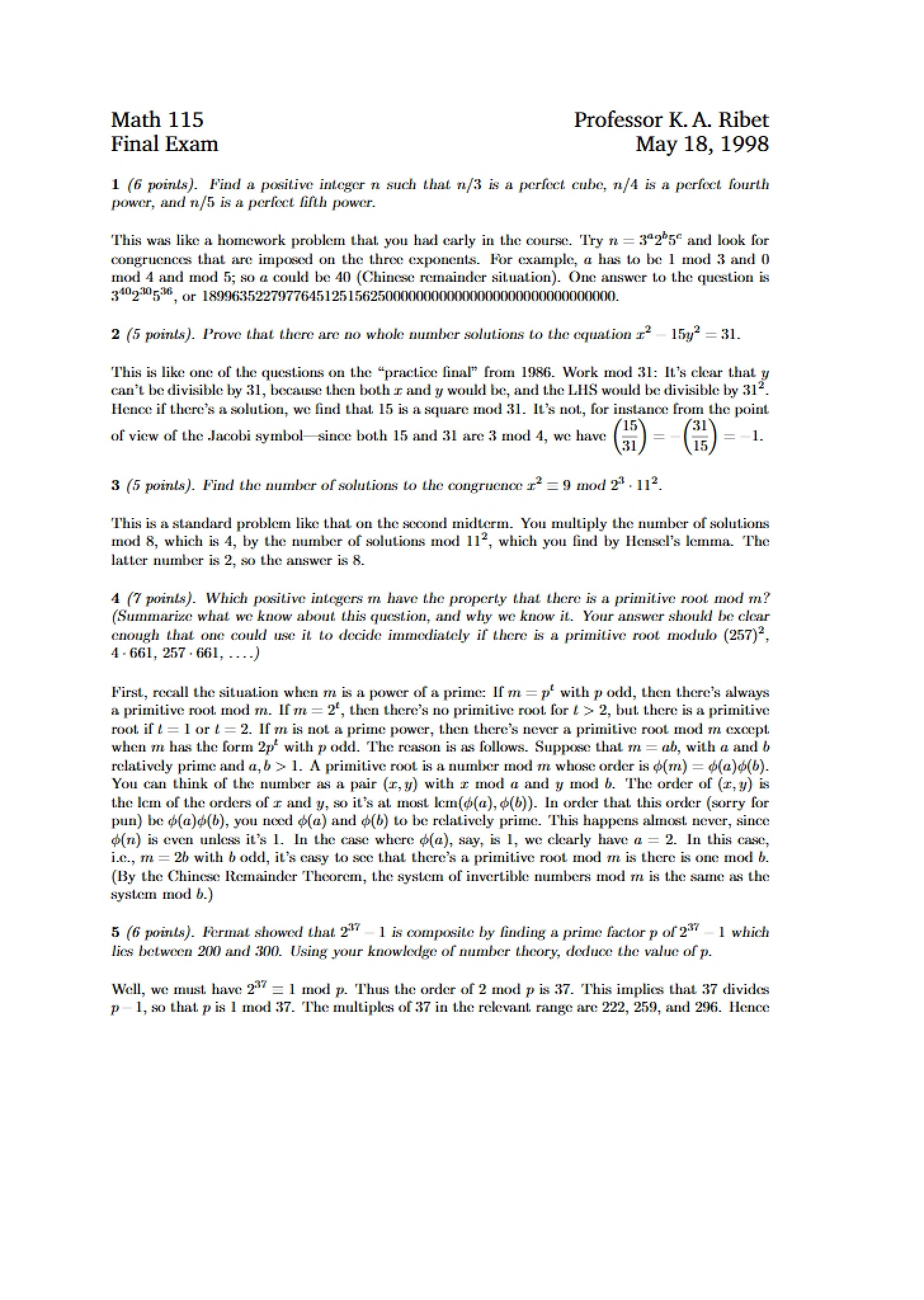 Final Exam (MATH 155)